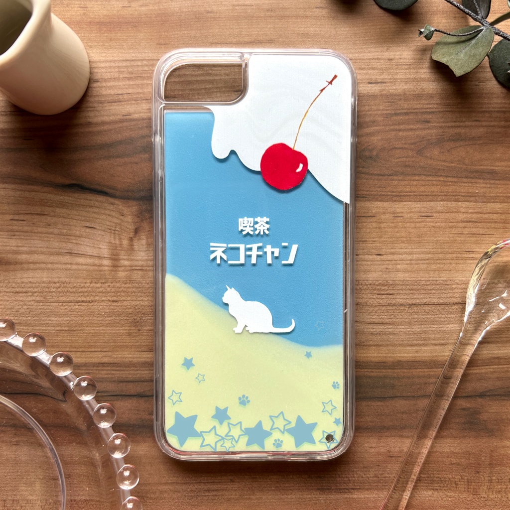 ねこねこクリームソーダのネオンスマホケース 猫 iphone15 iPhone16 iphone13 iphone14 iPhone16e XR 他