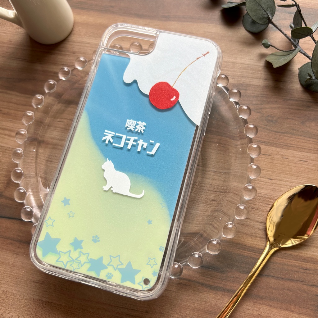ねこねこクリームソーダのネオンスマホケース 猫 iphone15 iPhone16 iphone13 iphone14 iPhone16e XR 他