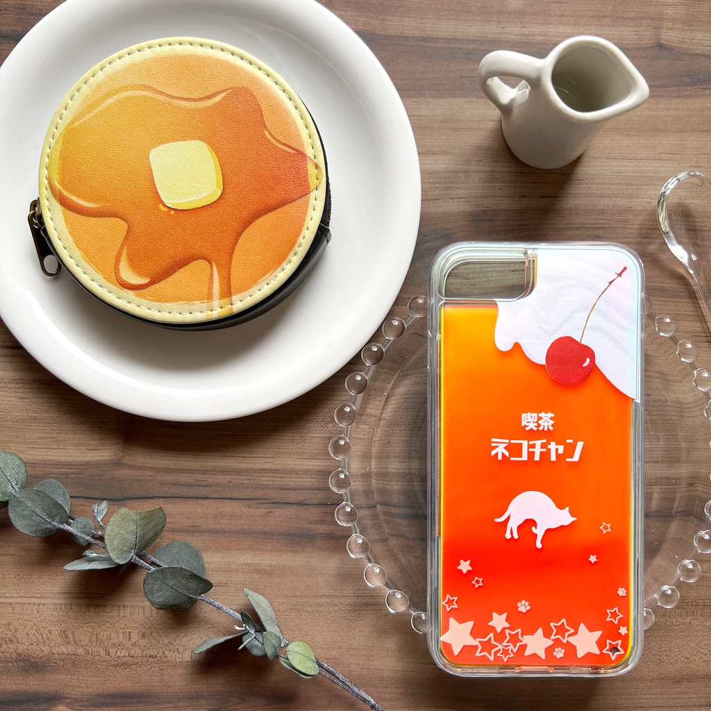 ねこねこオレンジソーダのネオンスマホケース 猫 みかん iphone14 iPhone15 iphone16 iPhone16e XR 他