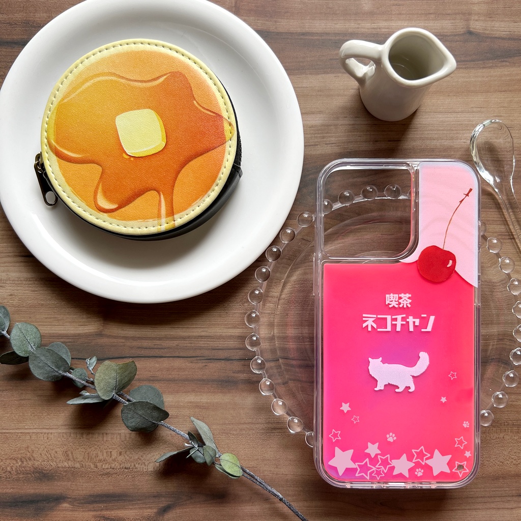 ねこねこいちごソーダのネオンスマホケース 猫 いちご iphone14 iPhone16 iphone15 iPhone16e XR 他