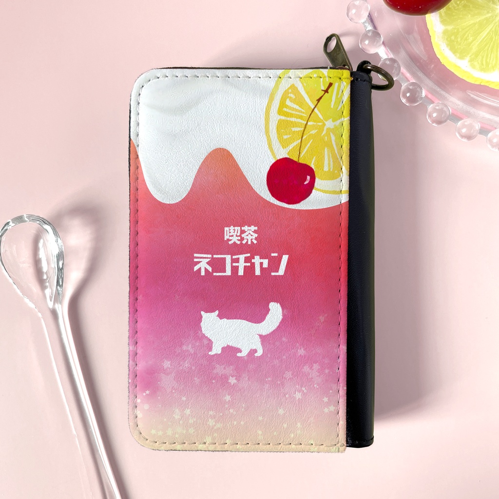 猫とピンクレモネードのコインケース 猫 コインケース 小銭入れ