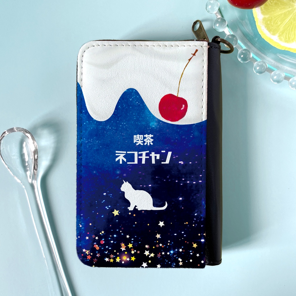 宇宙猫とクリームソーダのコインケース 猫 宇宙 コインケース 小銭入れ