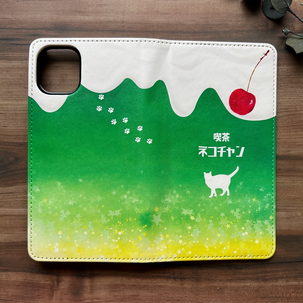 ねこねこメロンソーダの手帳型スマホケース iphone15 猫 黒猫 スマホケース iphone14 iphone16e