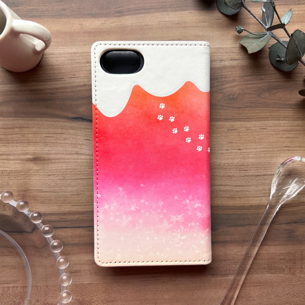 猫と黄昏ピンクレモネードの手帳型スマホケース iPhone17 Air iphone15 猫 スマホケース iphone14 iphone16e