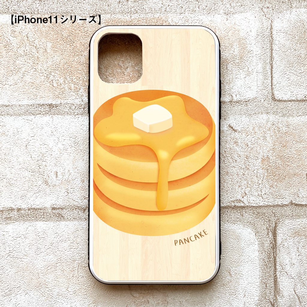ふわふわホットケーキのスマホケース(強化ガラス) パンケーキ iPhone17 Air iphone13 phone15 iphone14 iphone16 他