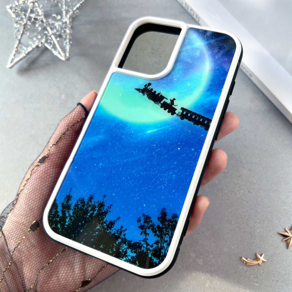 銀河鉄道の猫 iphoneケース(強化ガラス) スマホケース 猫 黒猫 iphone16 iphone14 iphone15 iPhone17e Air iphone13 他