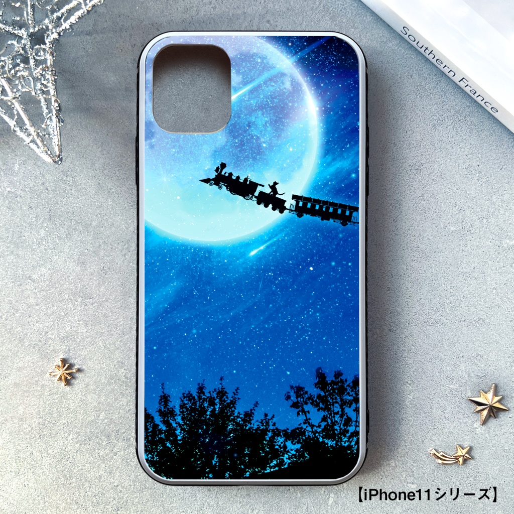 銀河鉄道の猫 iphoneケース(強化ガラス) スマホケース 猫 黒猫 iphone16 iphone14 iphone15 iPhone17e Air iphone13 他