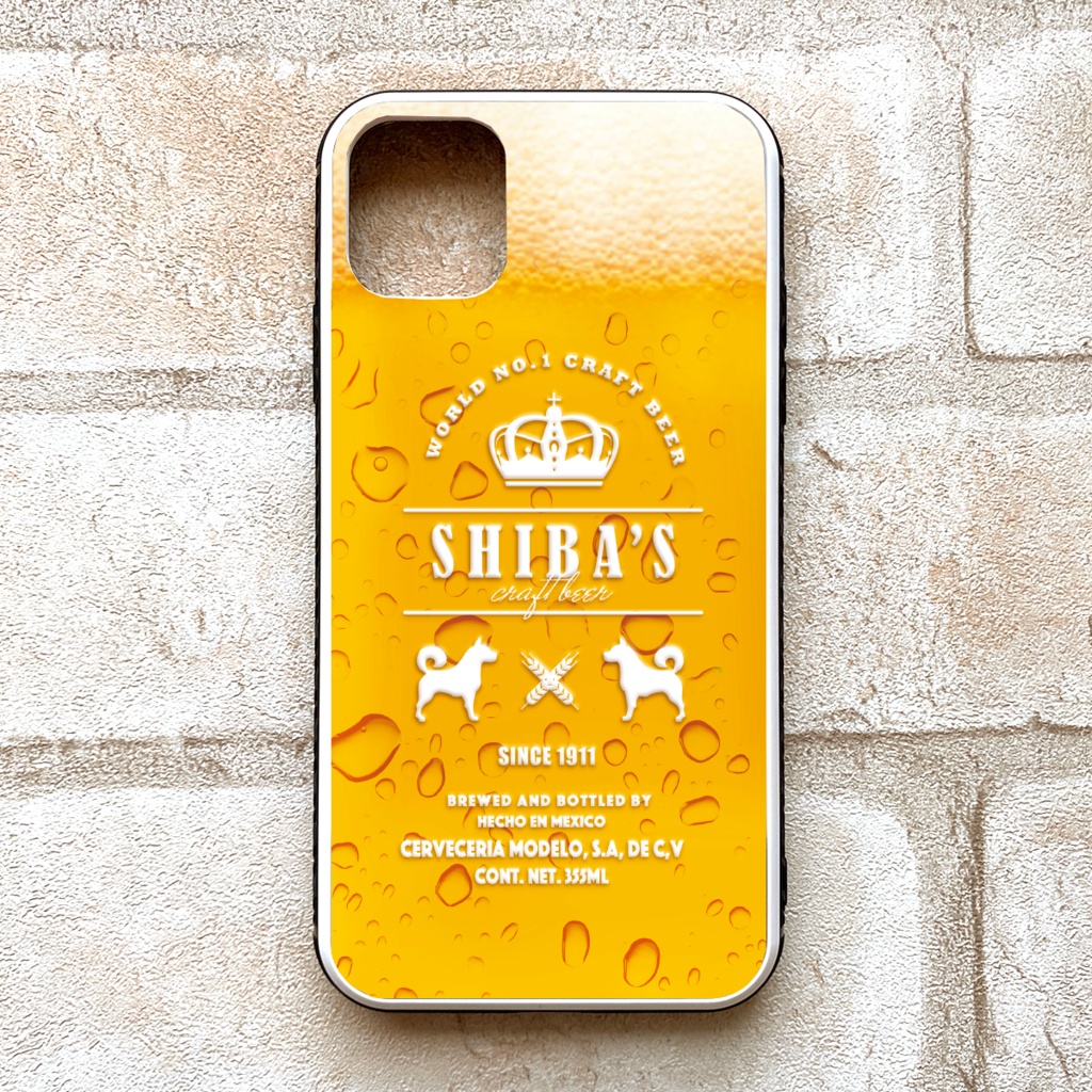 ビールわんこのスマホケース (強化ガラス)スマホケース 強化ガラス 柴犬 iPhone17 Air iphone13 iPhone14 iphone16 犬 ビール iphone15 iPhone16e
