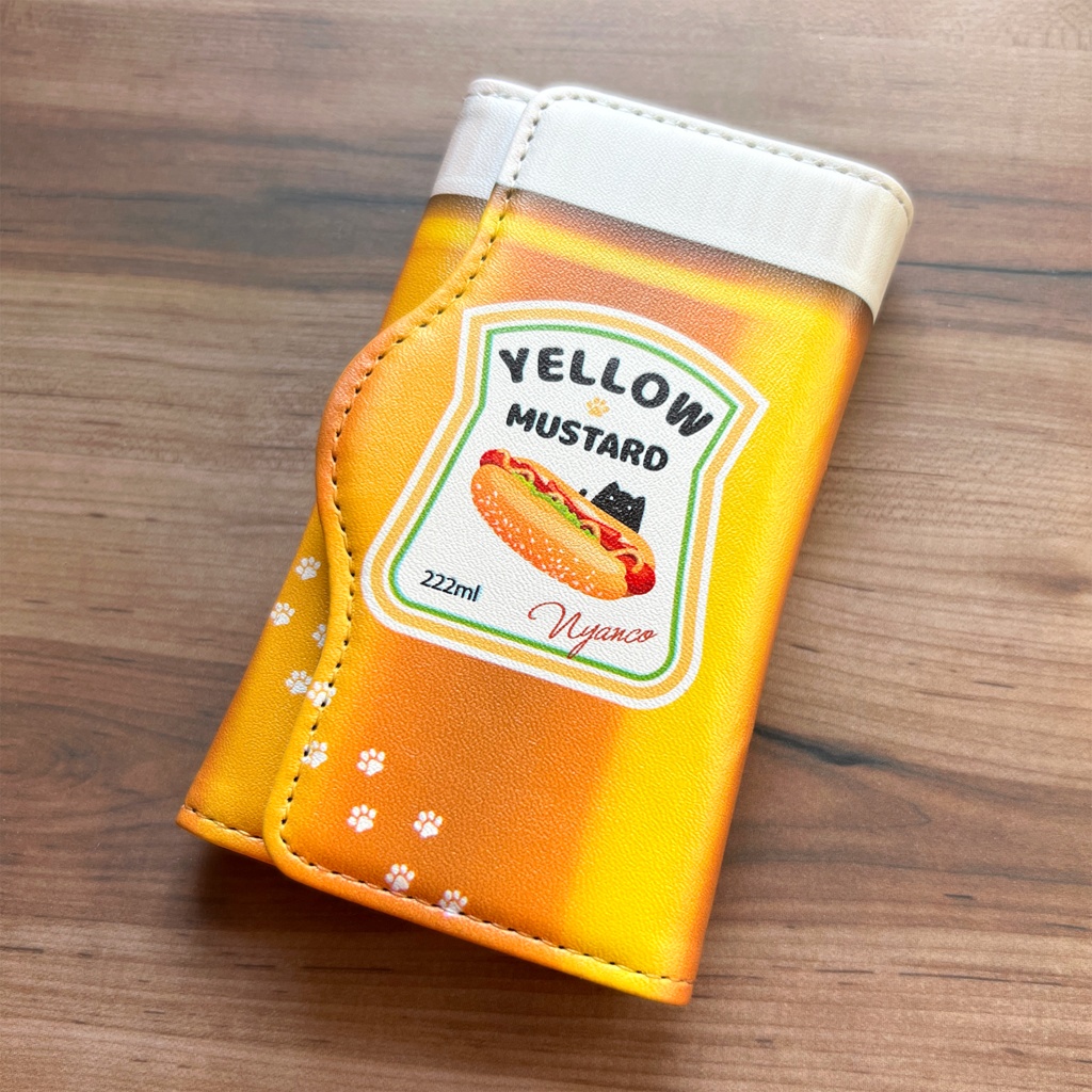 にゃんこマスタードのキーケース 猫 黒猫 キーケース イエロー メンズ