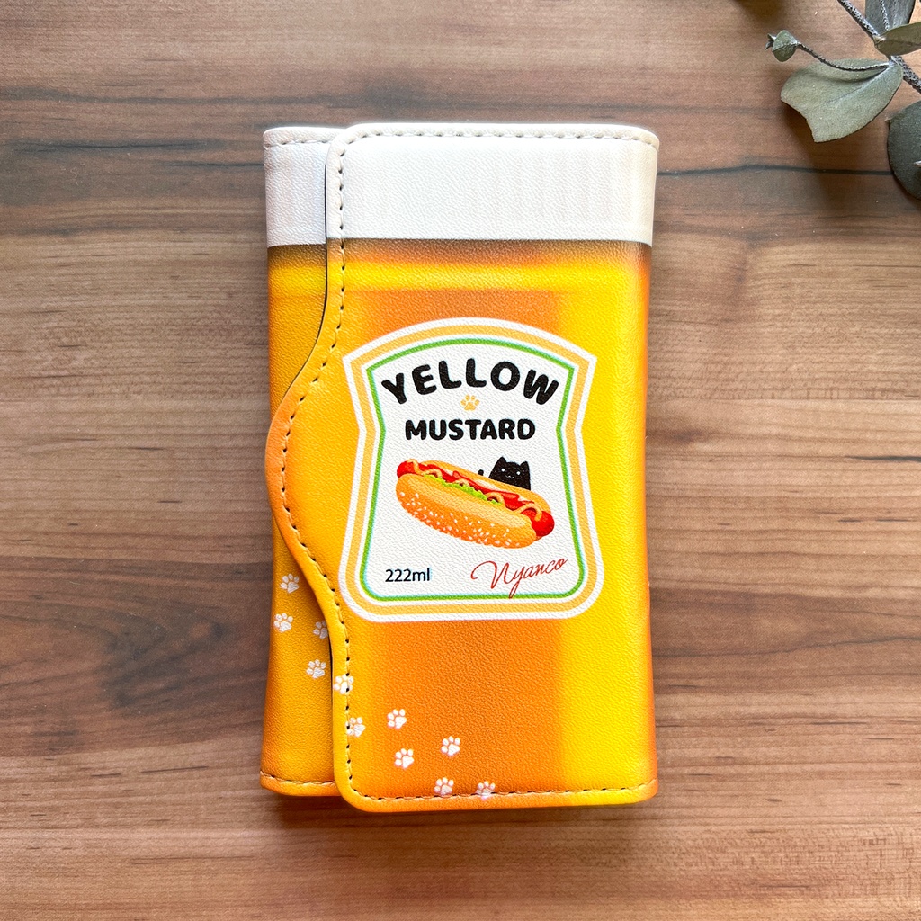 にゃんこマスタードのキーケース 猫 黒猫 キーケース イエロー メンズ