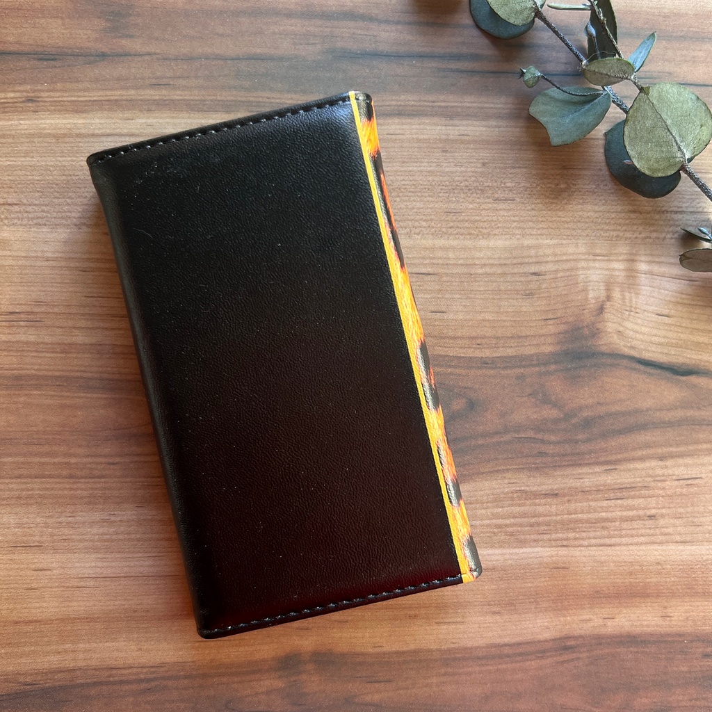 レオパード×ブラックのキーケース 動物 アニマル柄 猫 キーケース