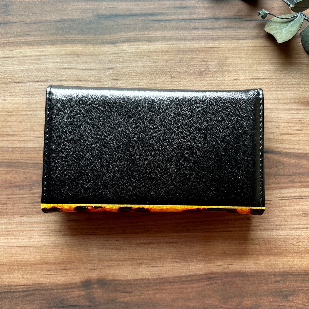 レオパード×ブラックのキーケース 動物 アニマル柄 猫 キーケース