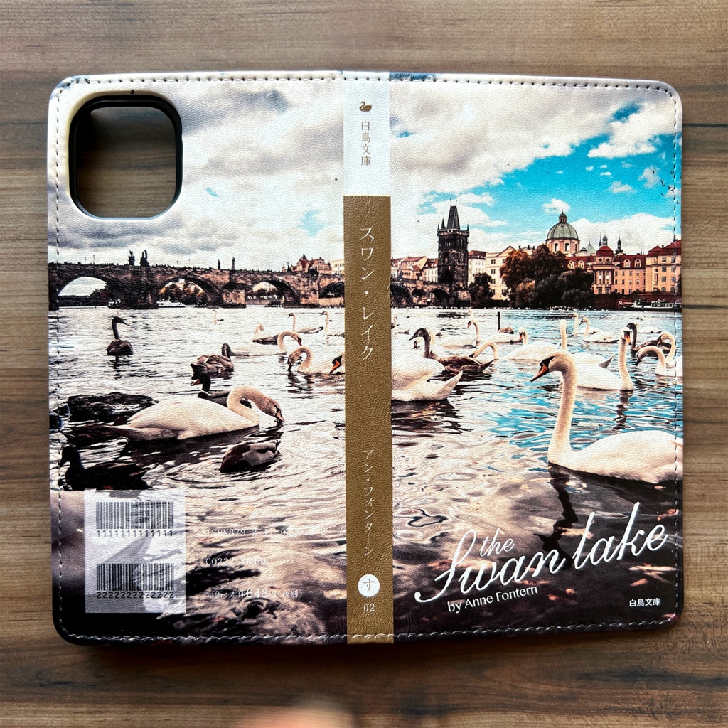 小説みたいな手帳型スマホケース(白鳥の湖) iphone16e iPhone17 Air iphone14 iphone15 全機種対応 鳥