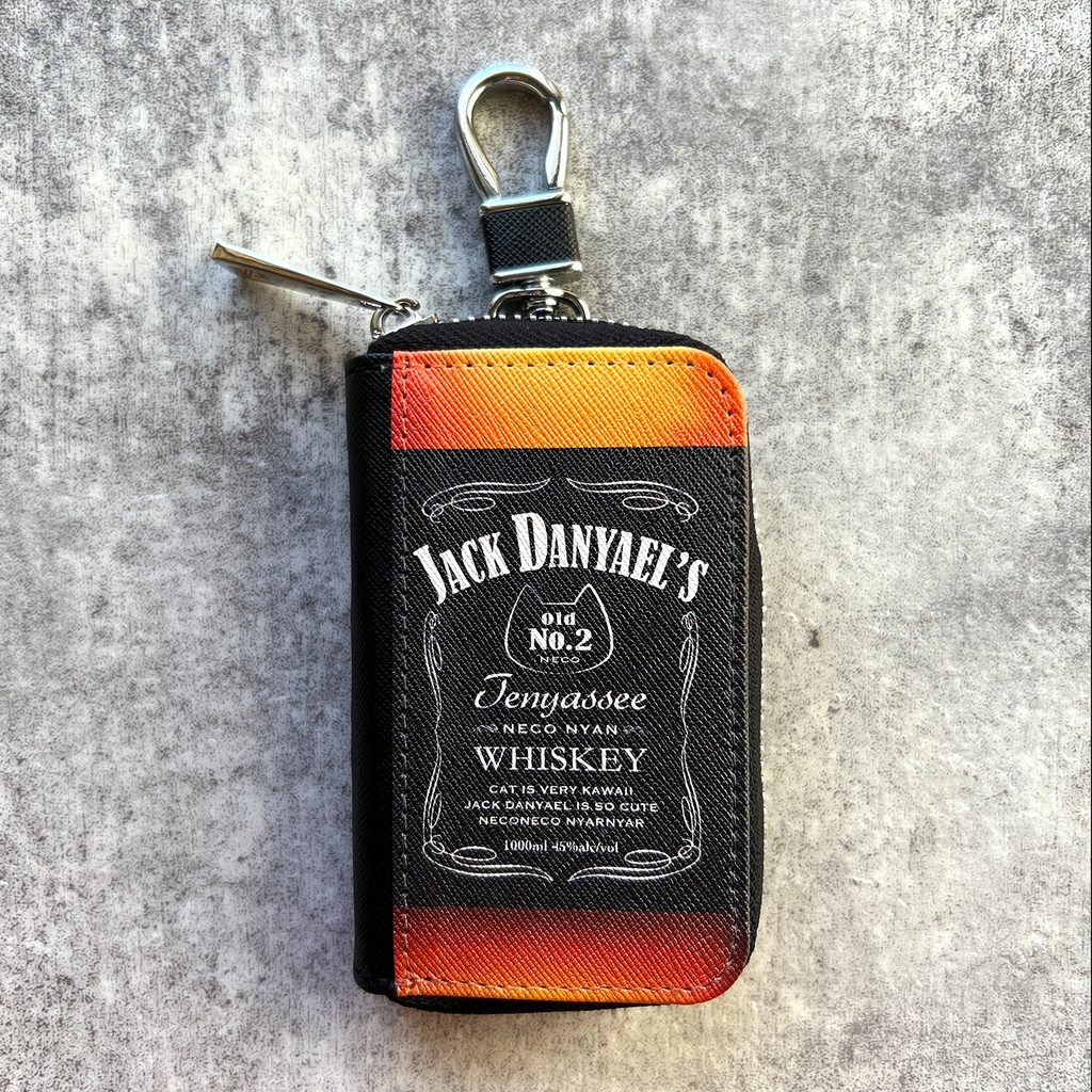 【7colors】ウイスキーにゃんこのスマートキーケース 猫 キーケース 酒 メンズ