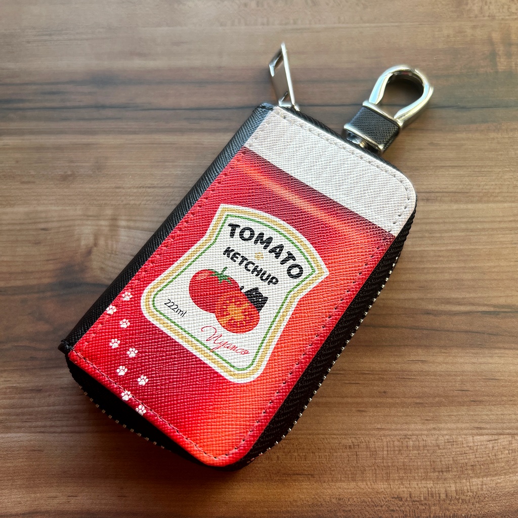 にゃんこケチャップのスマートキーケース 猫 黒猫 メンズ キーケース