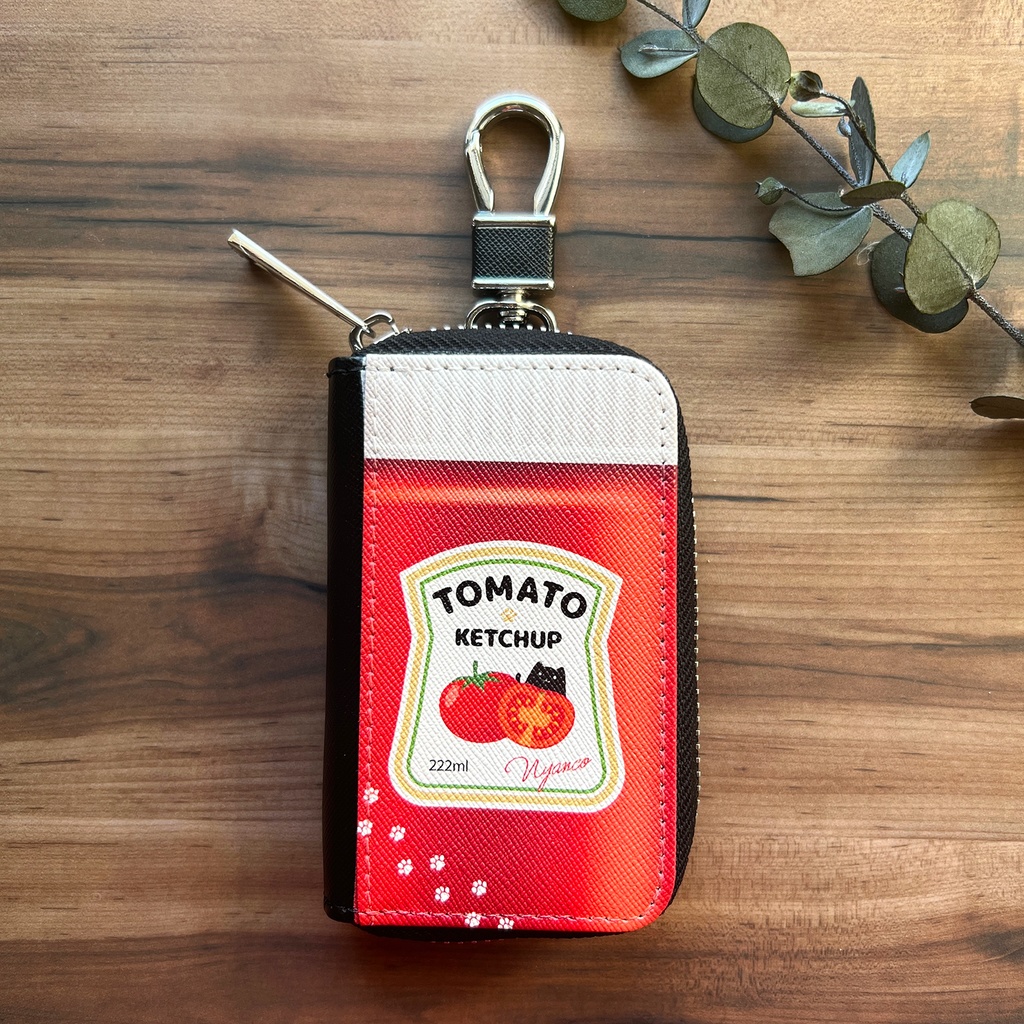 にゃんこケチャップのスマートキーケース 猫 黒猫 メンズ キーケース