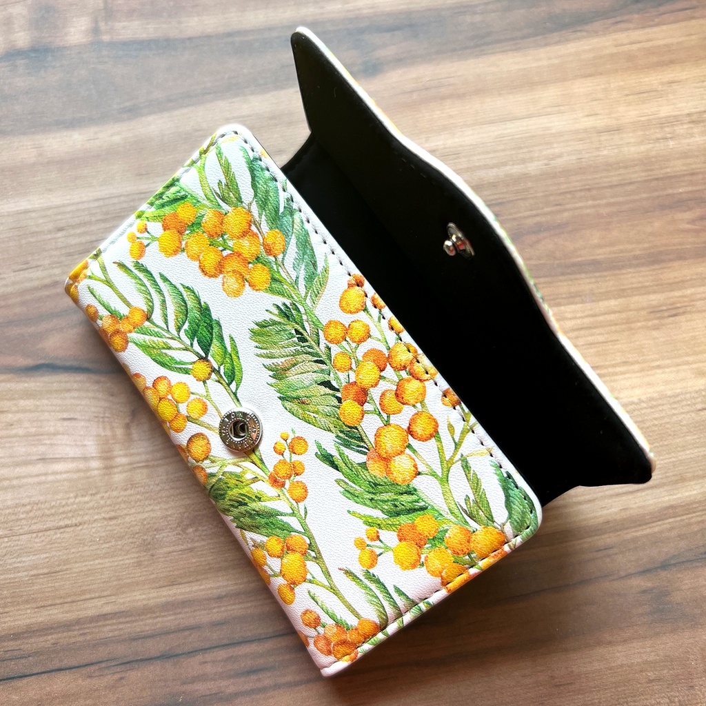 ミモザのキーケース(イエロー) 花 春 冬 ミモザ イエロー キーケース