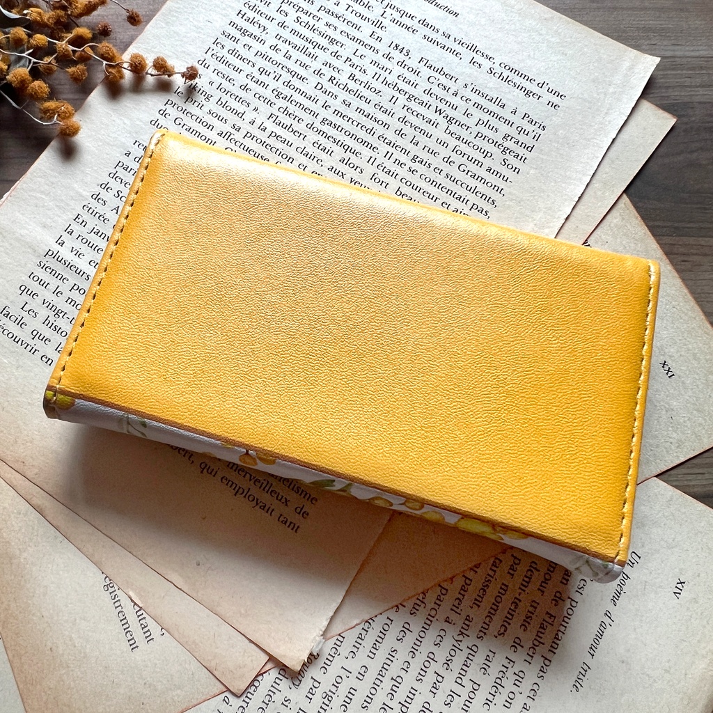 ミモザのキーケース(ウォームオレンジ) 花 春 冬 ミモザ イエロー キーケース