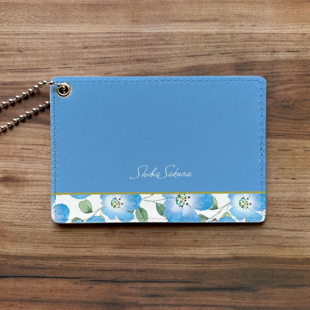 ネモフィラのパスケース(スカイブルー) ネモフィラ 花 定期入れ カードケース