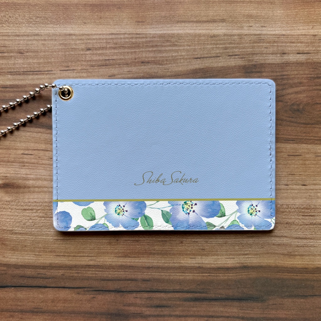 ネモフィラのパスケース(ベビーブルー) ネモフィラ 花 定期入れ カードケース