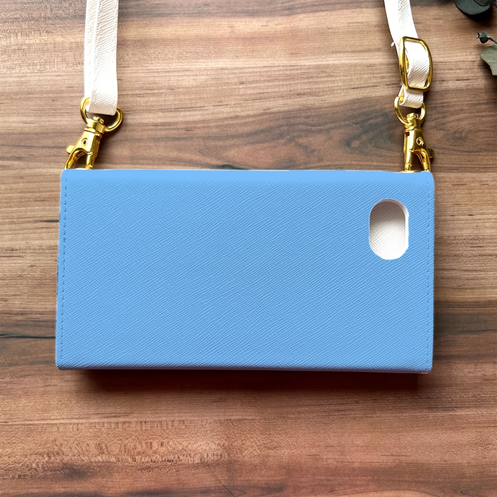 ネモフィラの三つ折り手帳型スマホケース(スカイブルー) 全機種対応 手帳型 スマホケース iphone Android iphone16 iphone15 iPhone16e