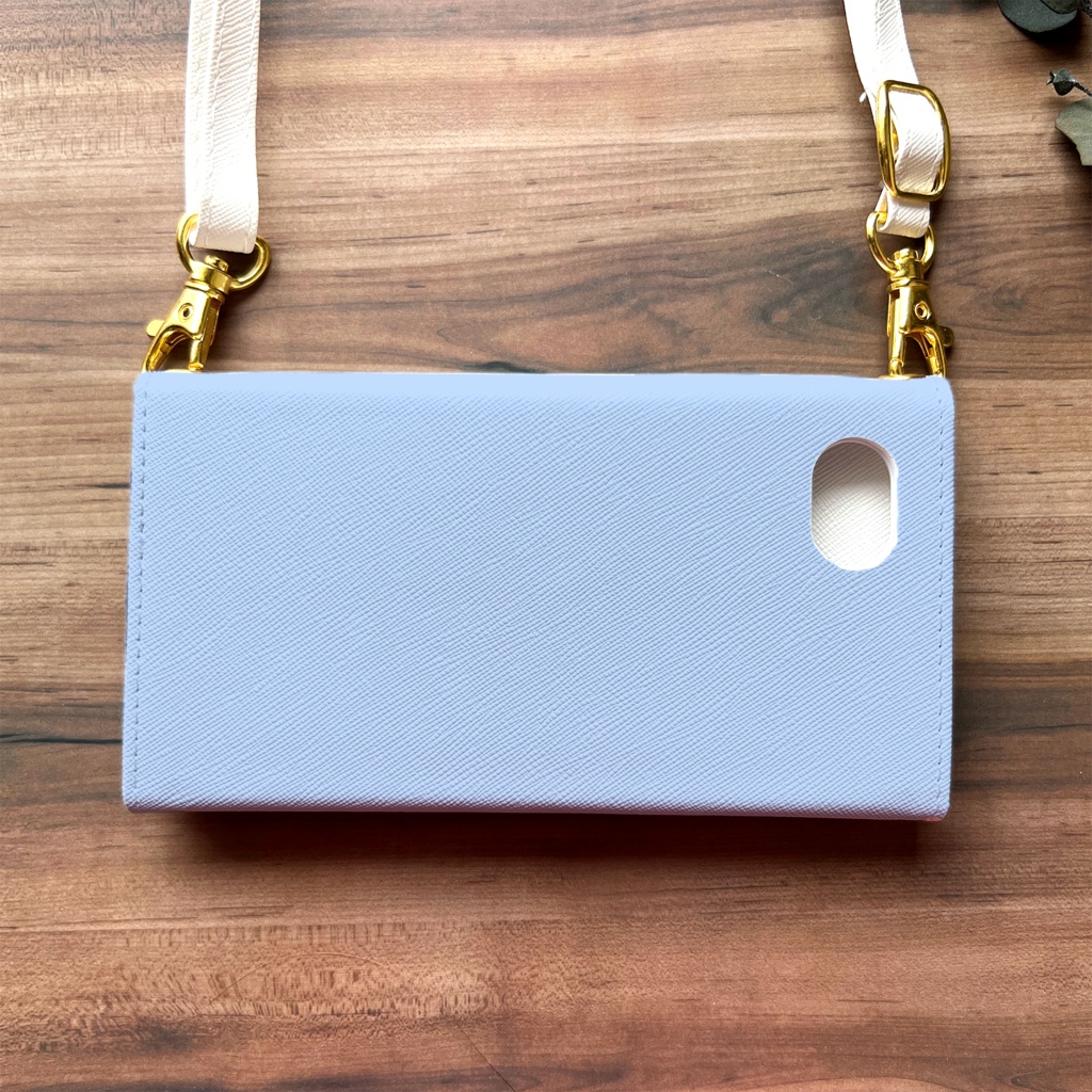 ネモフィラの三つ折り手帳型スマホケース(ベビーブルー) 全機種対応 手帳型 スマホケース iphone Android iphone16 iphone15 iPhone16e