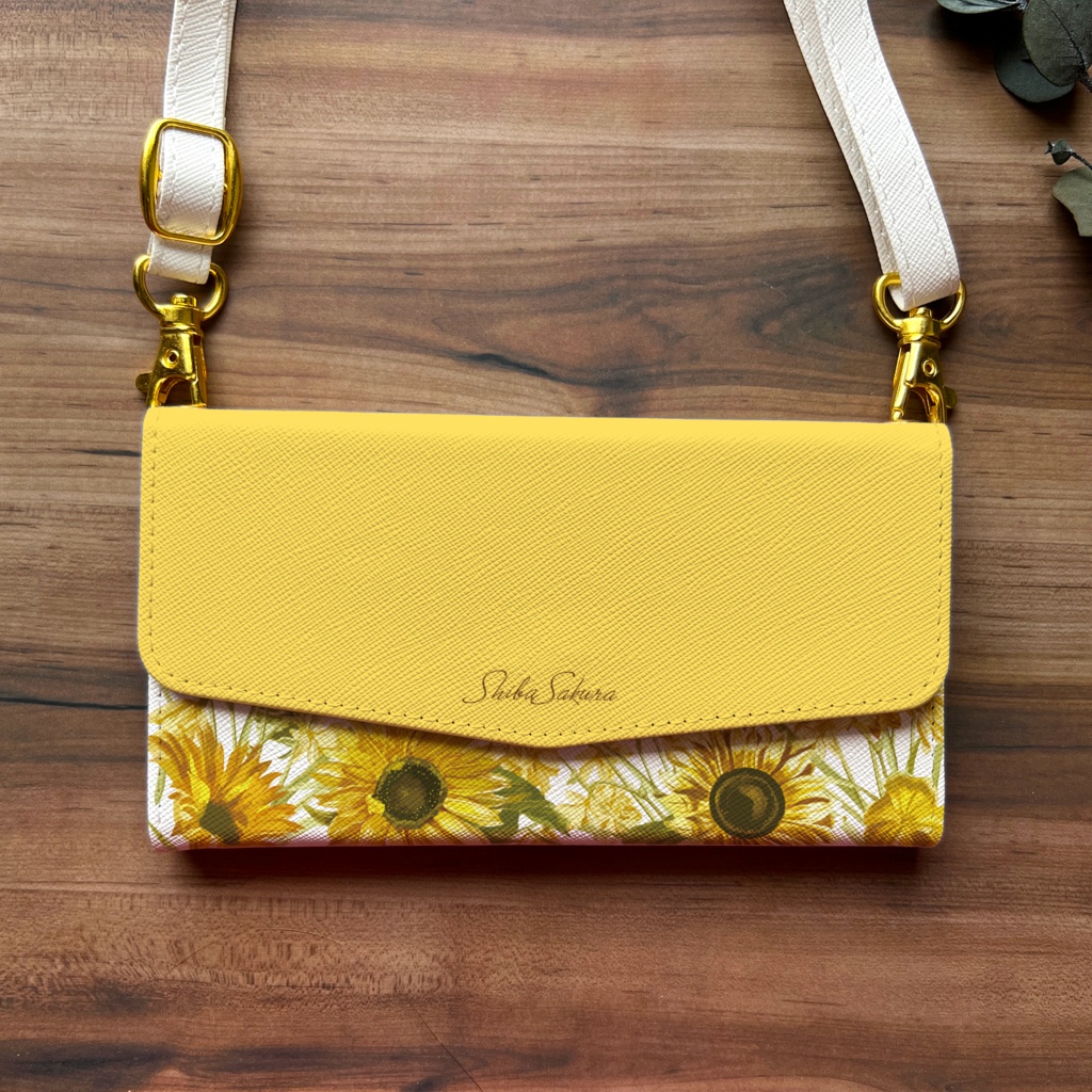 夏のひまわりの三つ折り手帳型スマホケース 全機種対応 手帳型 スマホケース iphone Android ひまわり 夏 iphone16 iphone15 iPhone16e