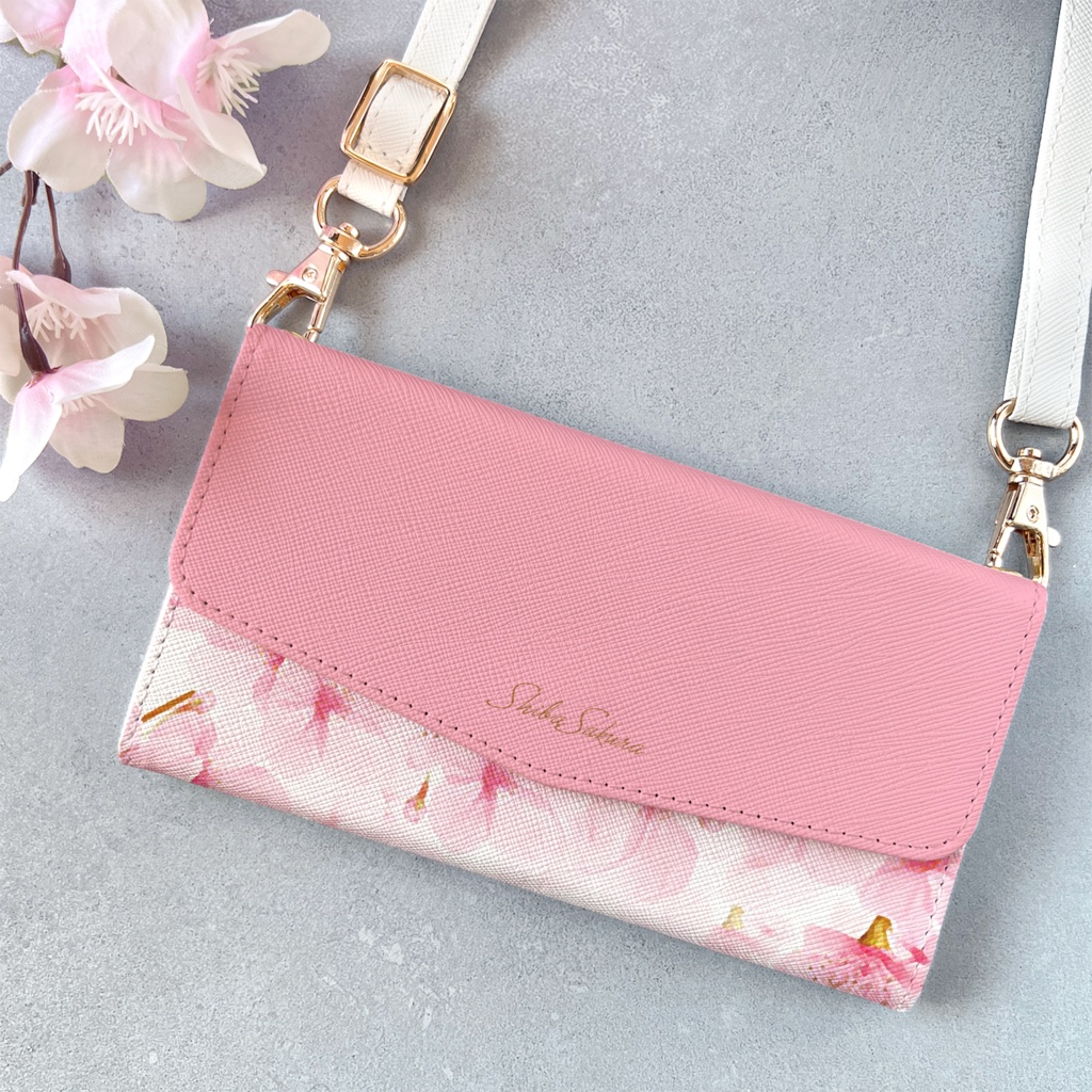 春の桜の三つ折り手帳型スマホケース 全機種対応 手帳型 スマホケース iphone Android 桜 春 iphone16 iPhone17e iphone15
