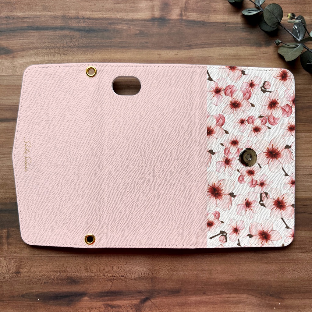 ソメイヨシノの三つ折り手帳型スマホケース 全機種対応 手帳型 スマホケース iphone Android 桜 春 iphone16 iphone15 iPhone16e