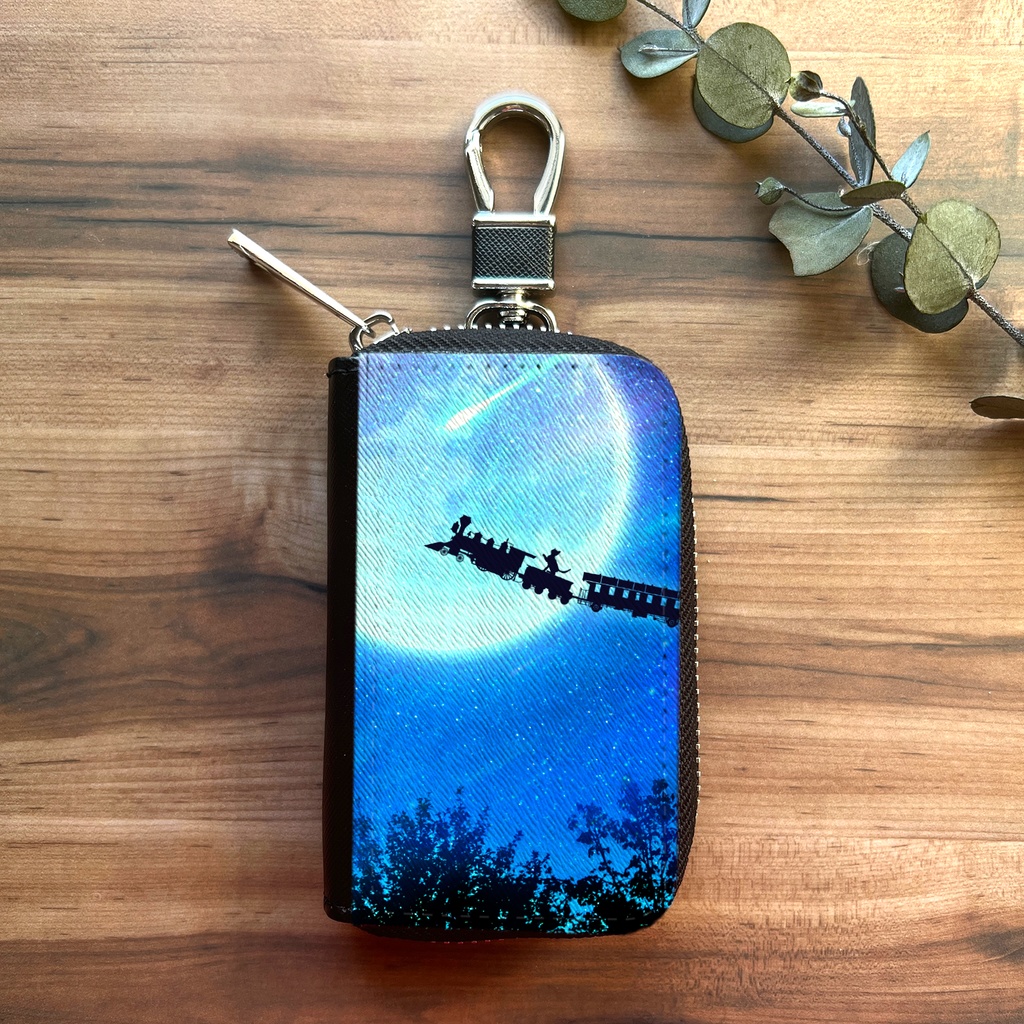 銀河鉄道の猫 スマートキーケース 猫 黒猫 銀河 キーケース 宇宙 月