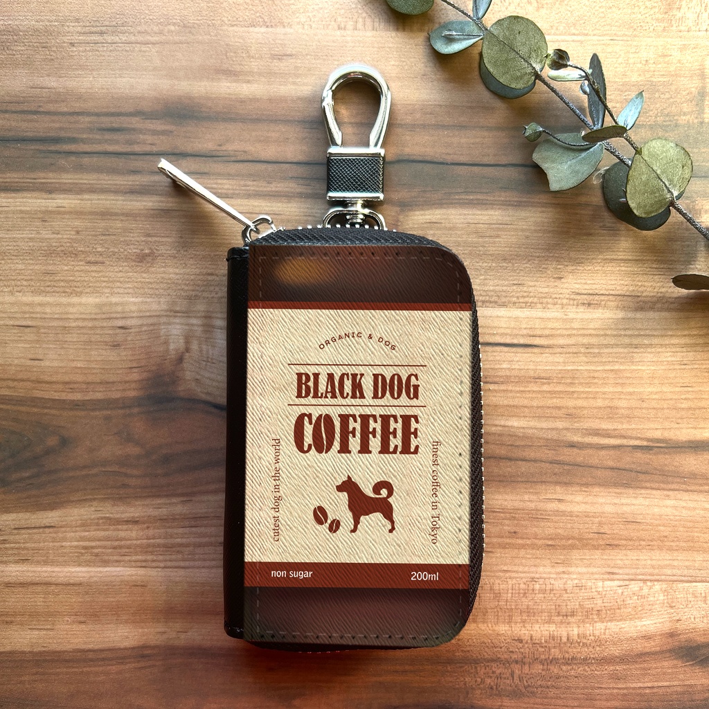 わんこコーヒーのスマートキーケース 犬 柴犬 コーヒー メンズ キーケース 喫茶店