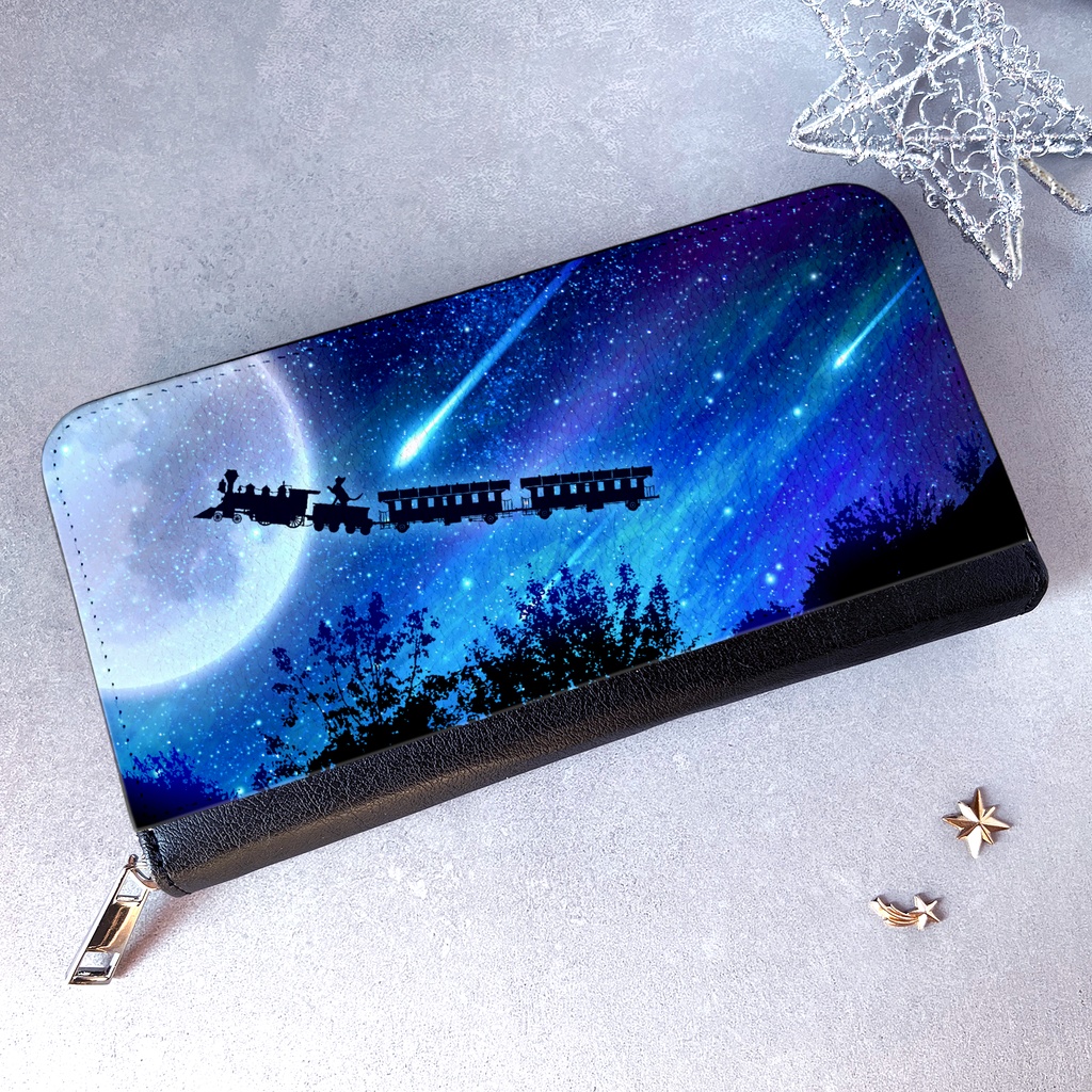 銀河鉄道の猫 長財布 メンズ 財布 長財布 宇宙 銀河 星 猫