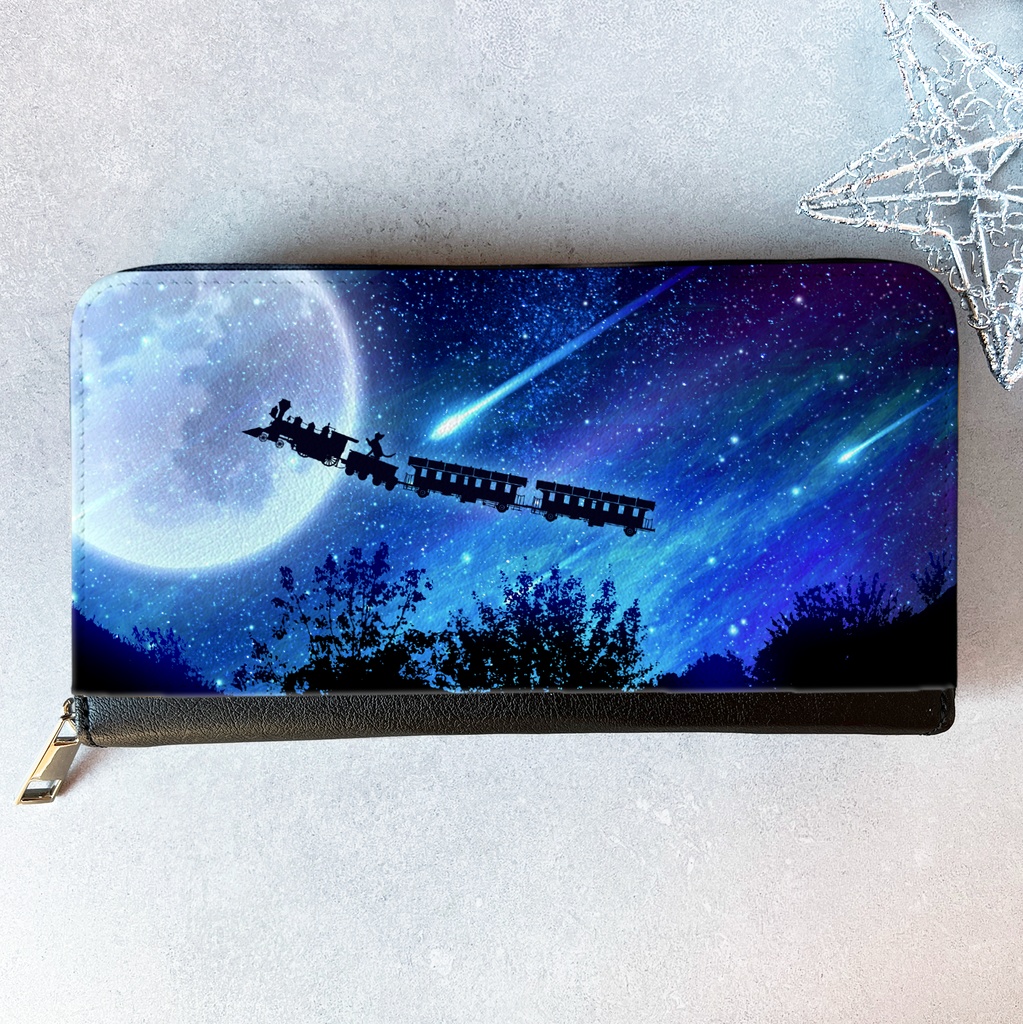 銀河鉄道の猫 長財布 メンズ 財布 長財布 宇宙 銀河 星 猫