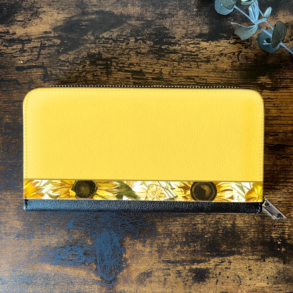 夏のひまわりの長財布 ひまわり 夏 花 財布