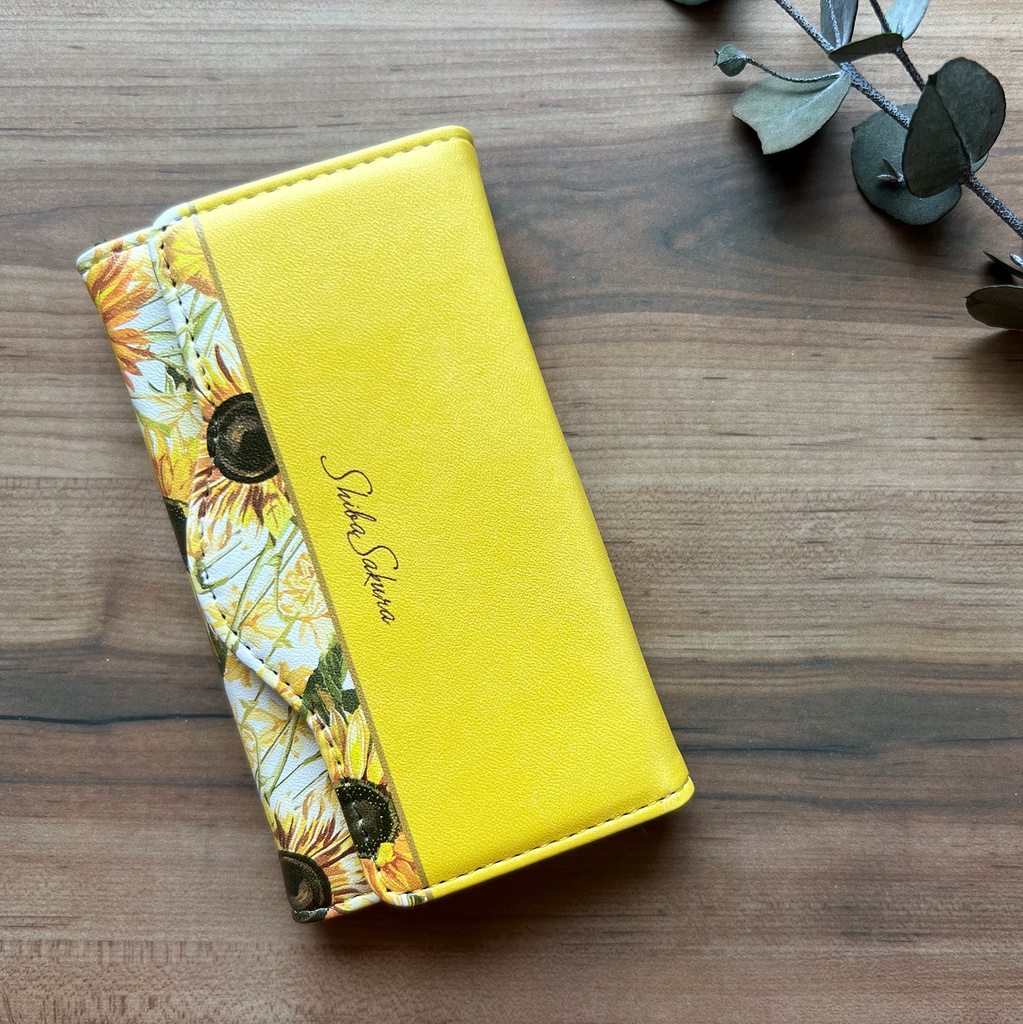 夏のひまわりのキーケース 花 夏 ひまわり イエロー キーケース