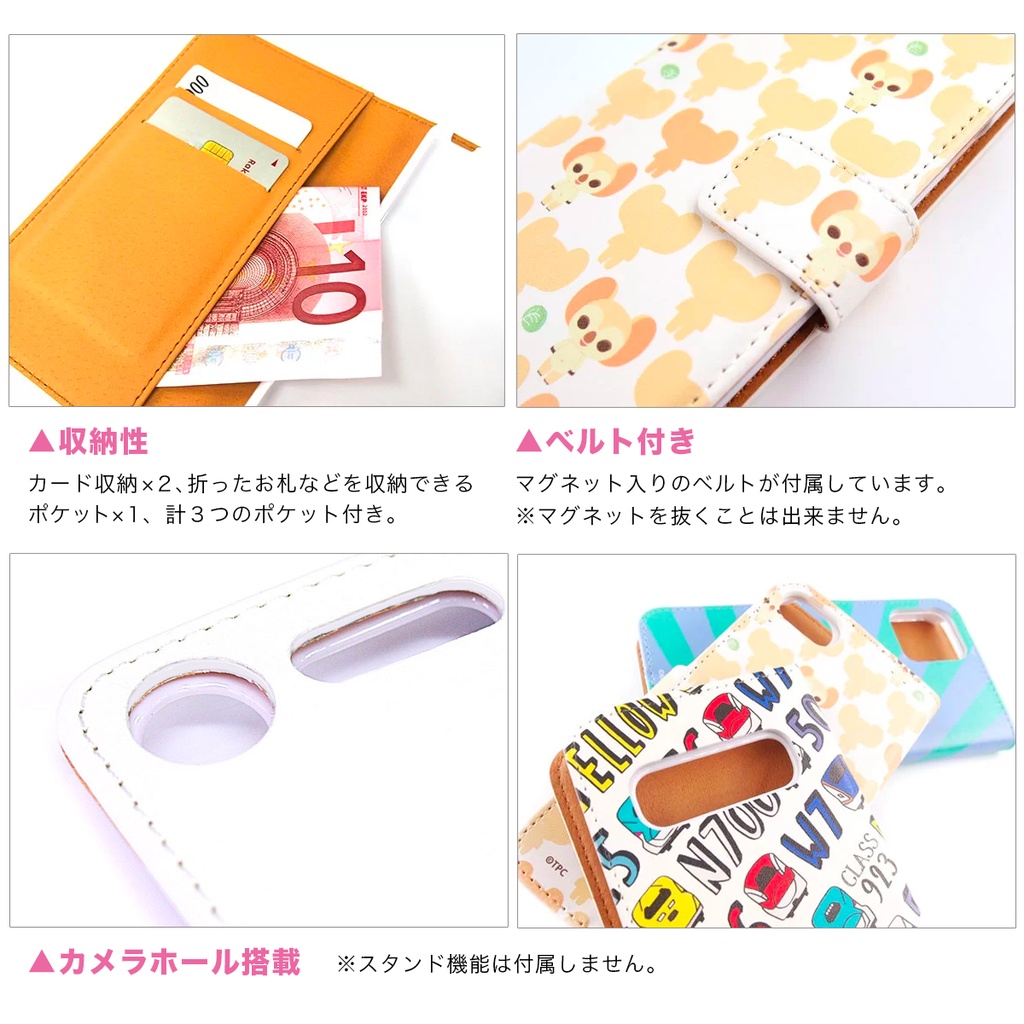 【Android専用/オプションページ】手帳型スマホケースベルトあり&カメラ穴あけタイプに変更