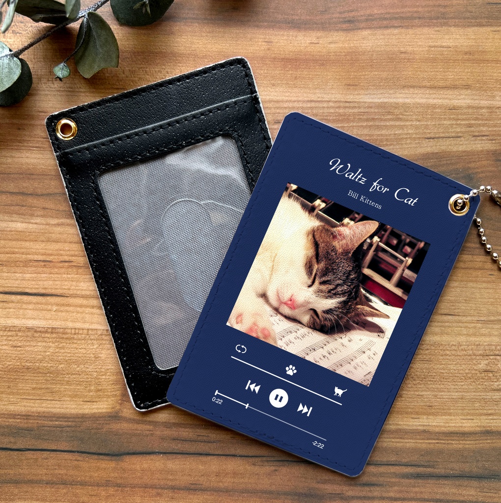 お好きな写真で!オリジナルAnimal Pod風うちの子パスケース 定期入れ メンズ カードケース 猫 犬 うさぎ