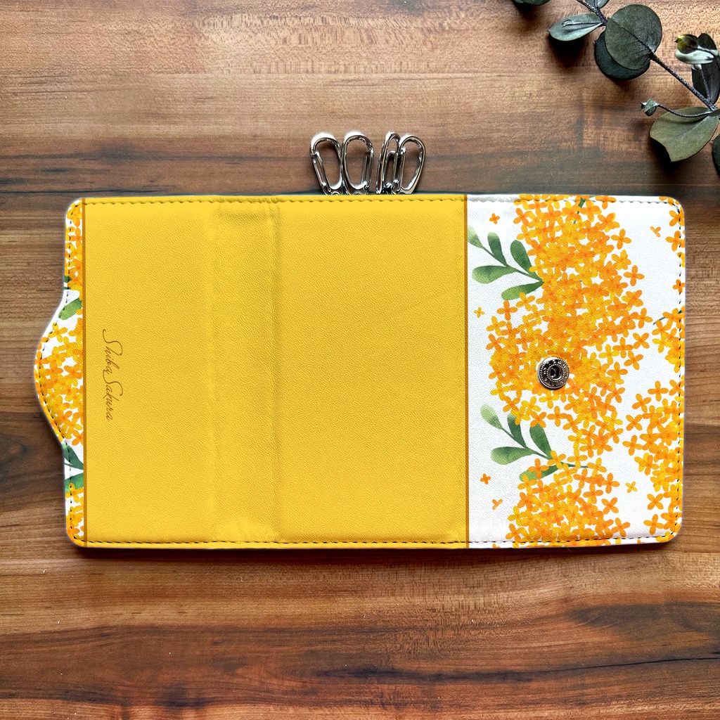 キンモクセイのキーケース(黄金色)金木犀 キンモクセイ 花 秋 キーケース