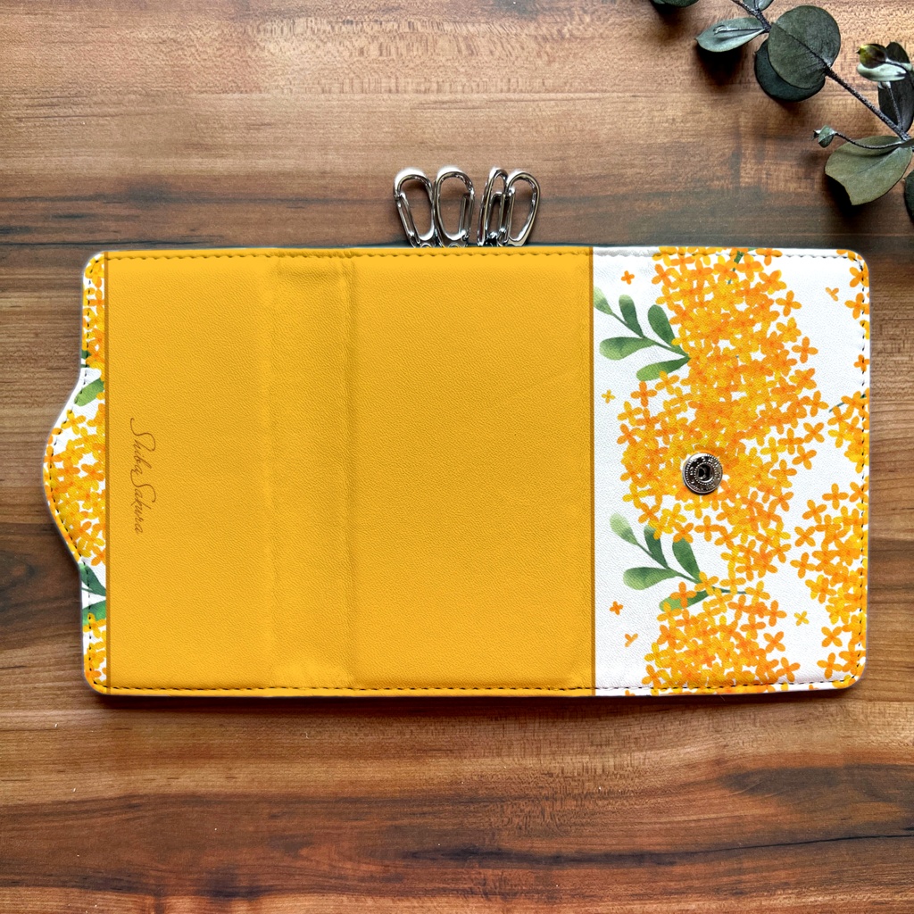 キンモクセイのキーケース(薄橙)金木犀 キンモクセイ 花 秋 キーケース