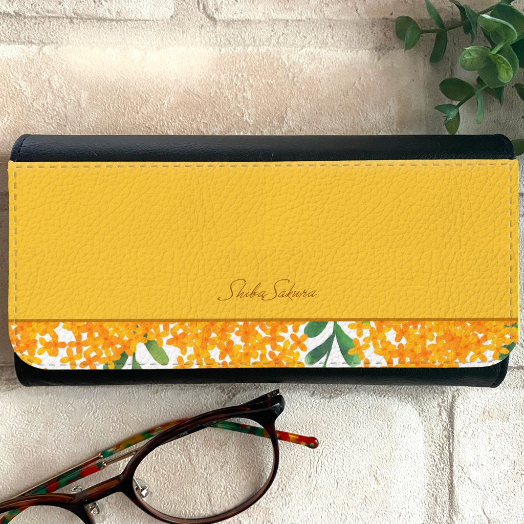 キンモクセイのメガネケース (黄金色) 花 メガネ入れ メガネケース 金木犀