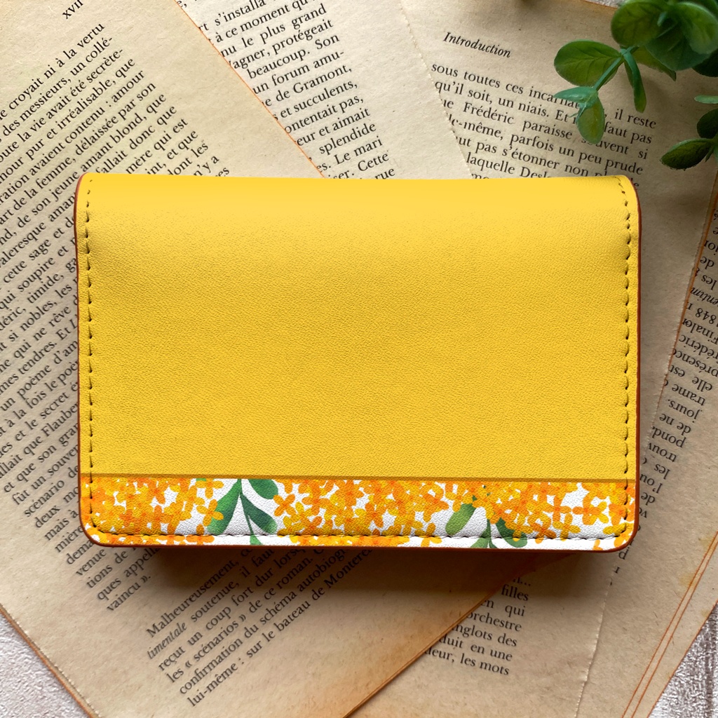 キンモクセイの名刺ケース (黄金色)金木犀 花 秋 カードケース 名刺入れ