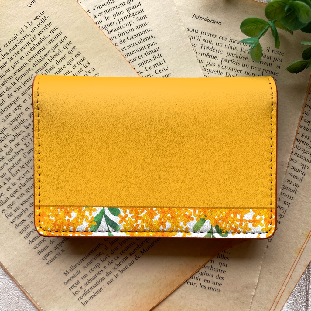 キンモクセイの名刺ケース (薄橙)金木犀 花 秋 カードケース 名刺入れ