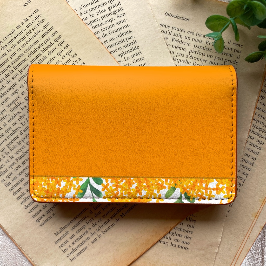 キンモクセイの名刺ケース (濃橙)金木犀 花 秋 カードケース 名刺入れ