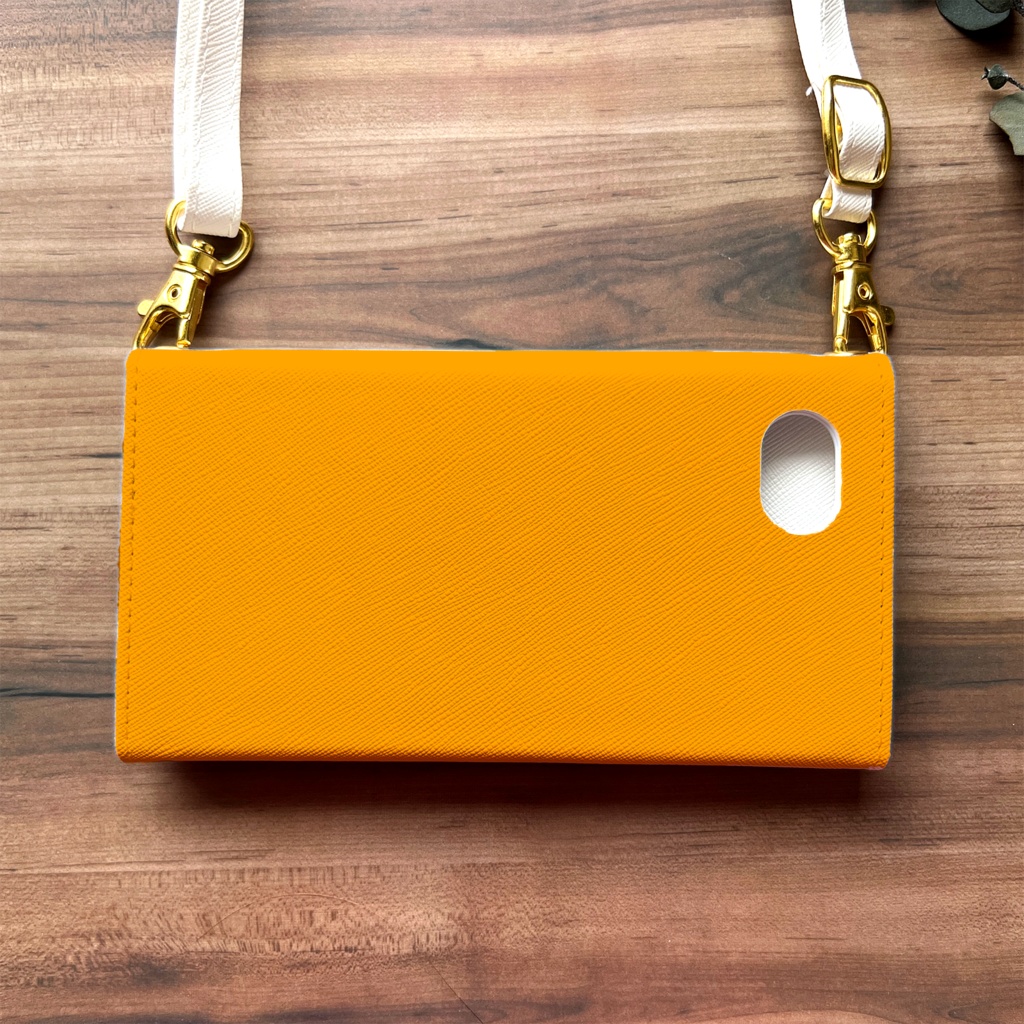 キンモクセイの三つ折り手帳型スマホケース(濃橙) 全機種対応 スマホケース iphone Android 金木犀 iphone16 iphone15 iPhone16e