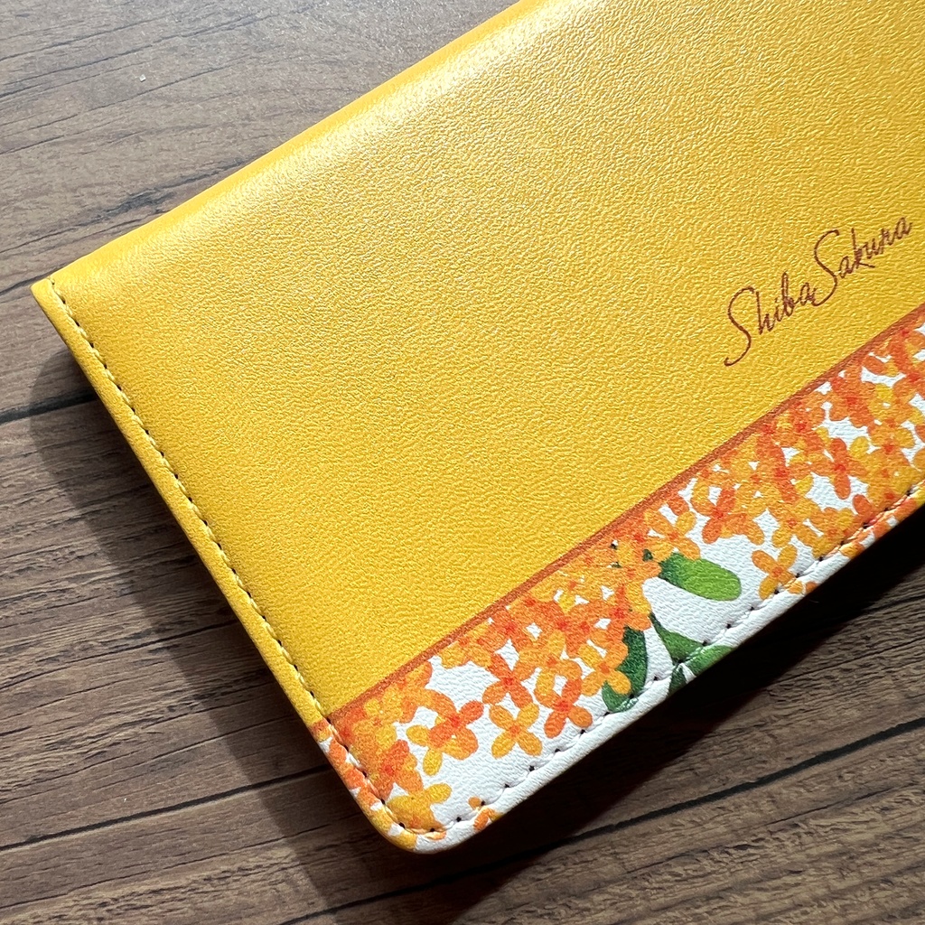 キンモクセイの手帳型スマホケース(黄金色) 金木犀 花 スマホケース iPhone17 Air iphone15 iphone16e 全機種対応