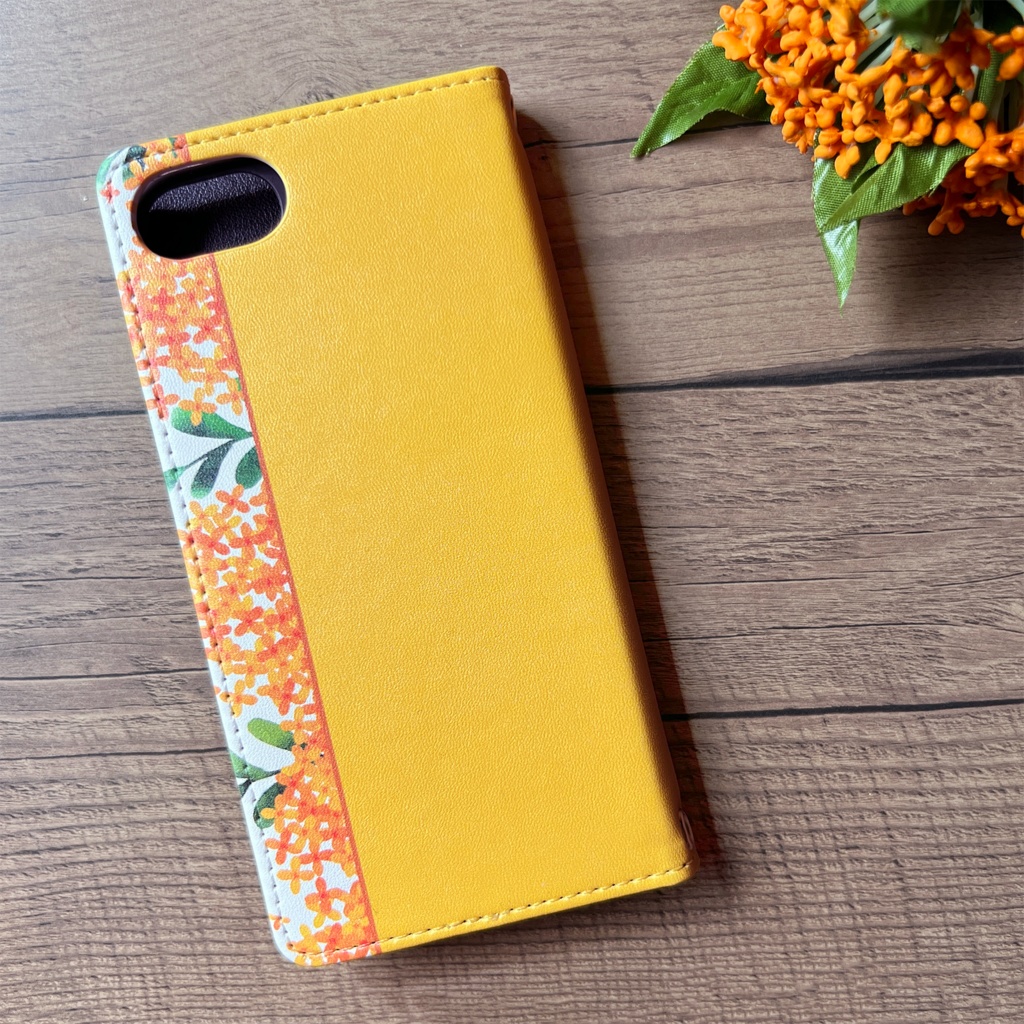 キンモクセイの手帳型スマホケース(黄金色) 金木犀 花 スマホケース iPhone17 Air iphone15 iphone16e 全機種対応