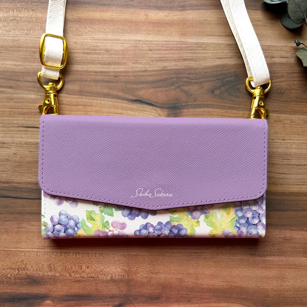 ぶどうの三つ折り手帳型スマホケース(デラウェア) スマホケース iphone Android ぶどう 秋 iphone16 iphone15 iPhone16e