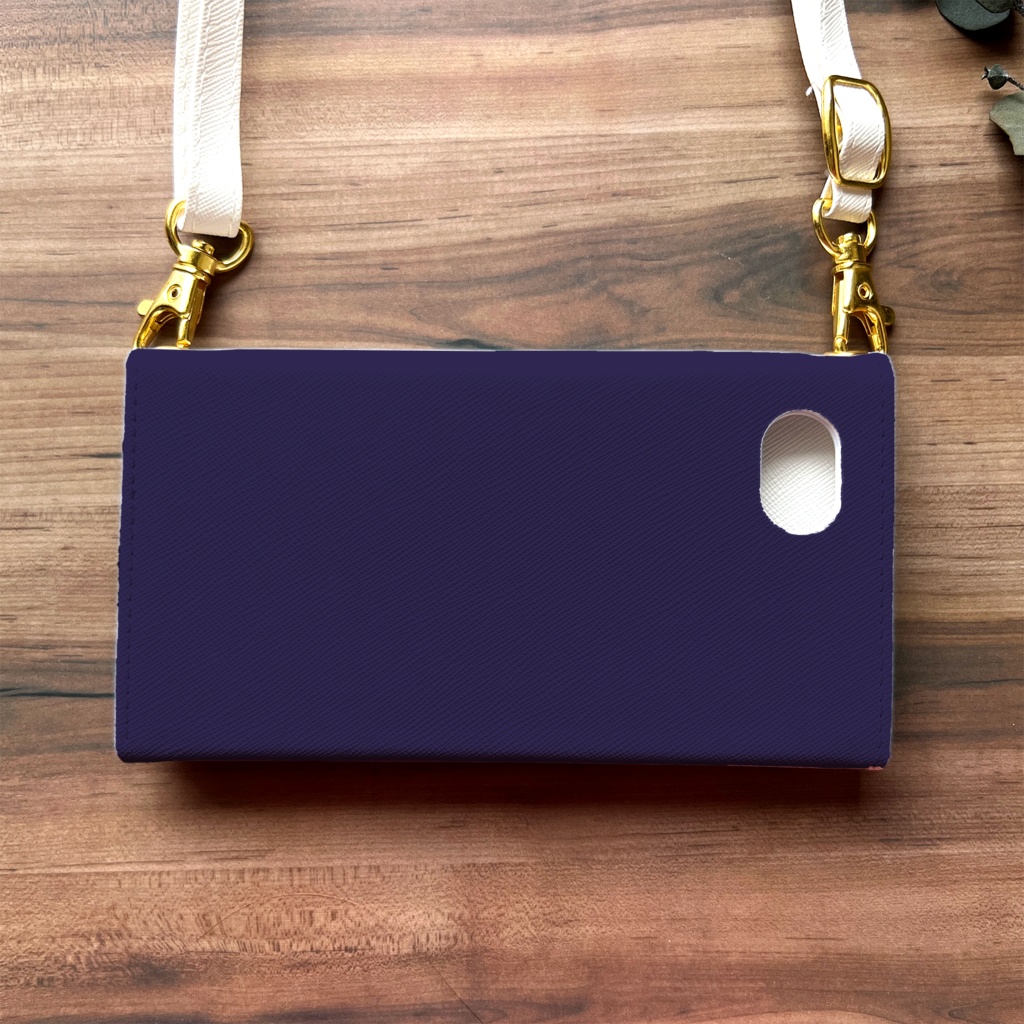 ワイルドストロベリーの三つ折り手帳型スマホケース(ネイビー) スマホケース iphone Android いちご iphone16 iphone15 iPhone16e