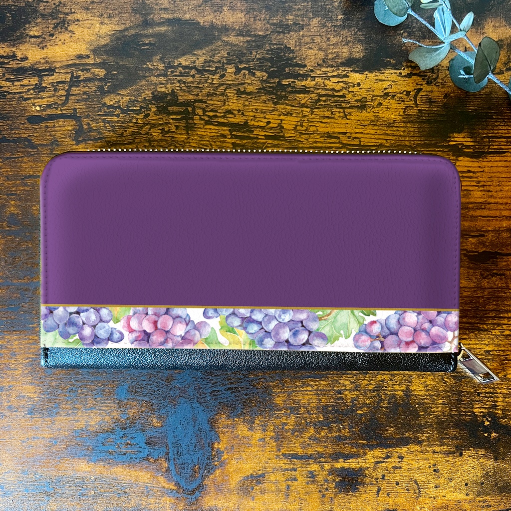 秋のぶどうの長財布(ピオーネ) 財布 長財布 秋 ぶどう
