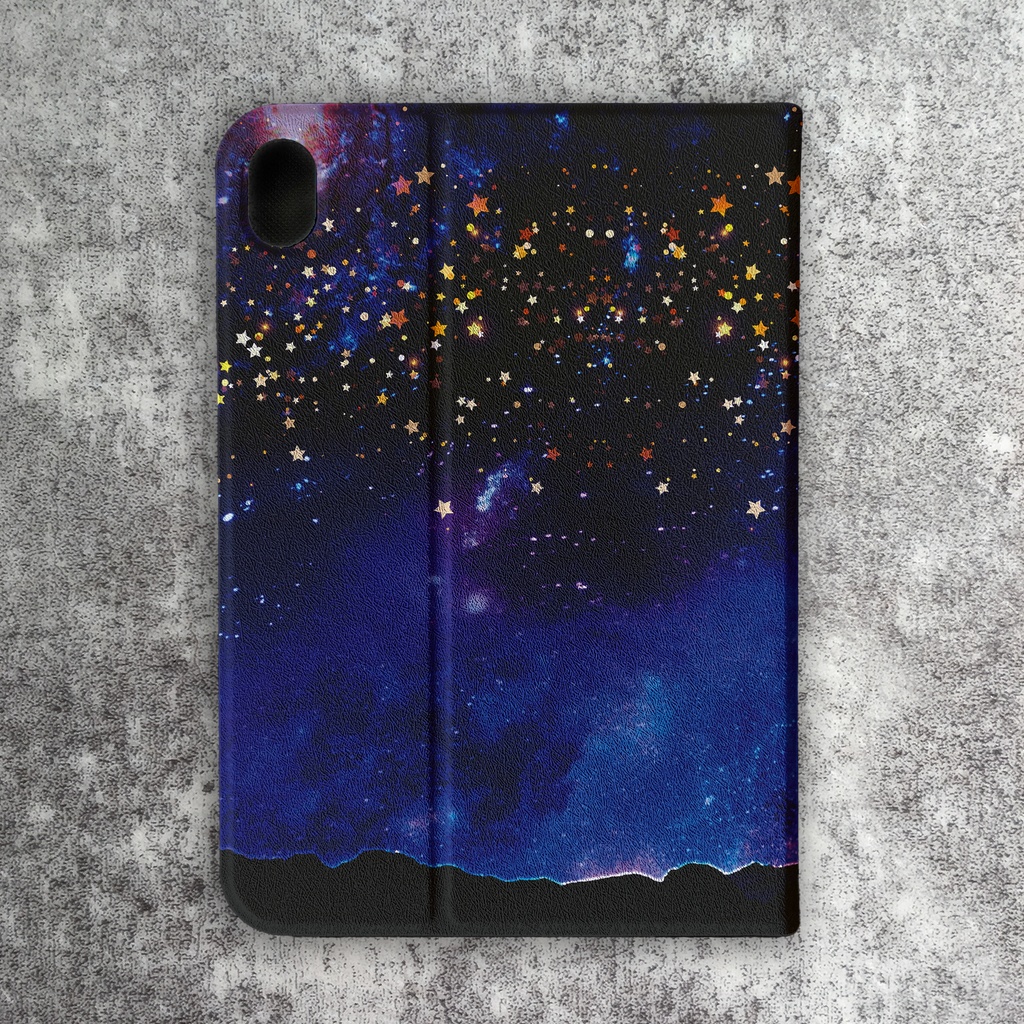 星空デートな猫のiPadケース 猫 黒猫 可愛い 宇宙 メンズ ipadケース タブレットケース